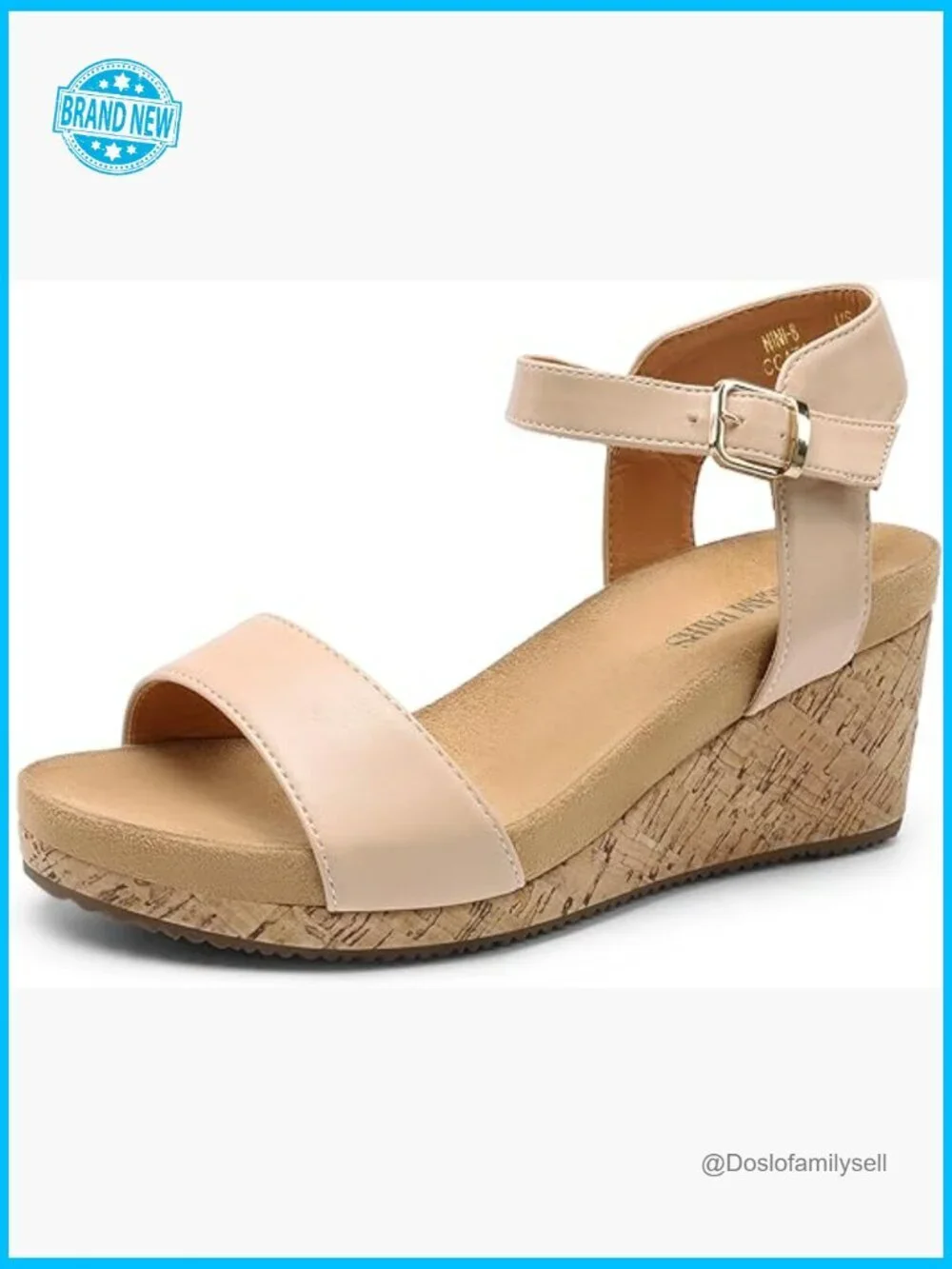 Chic Cork Wedge Sandals Comfy Footbed Adjustable Ankle Strap Platform Heel